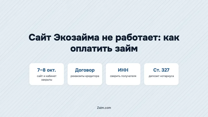 Сайт Экозайма не работает: как оплатить займ и избежать просрочки