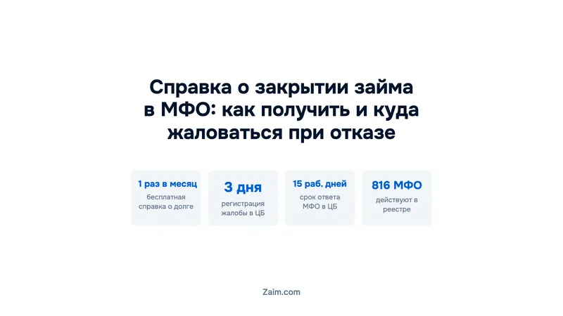 Справка о закрытии займа в МФО: как получить и куда жаловаться при отказе