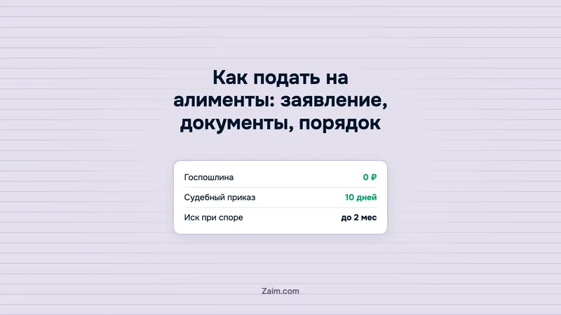 Как подать на алименты: заявление, документы, порядок