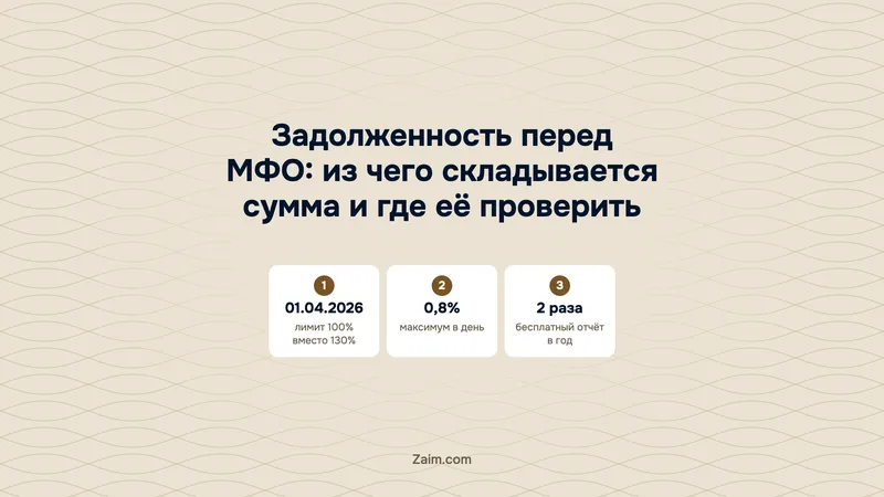 Задолженность перед МФО: из чего складывается сумма и где её проверить