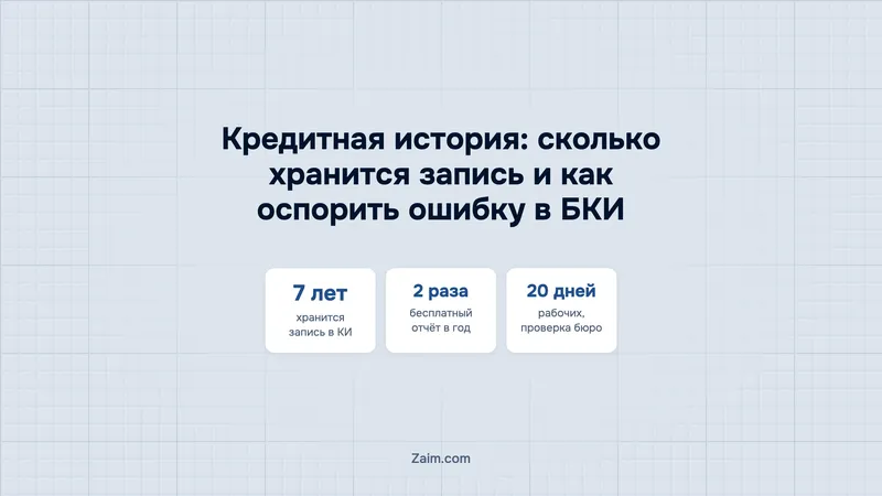 Кредитная история: сколько хранится запись и как оспорить ошибку в БКИ